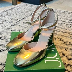 J Crew ankle strap pump heels